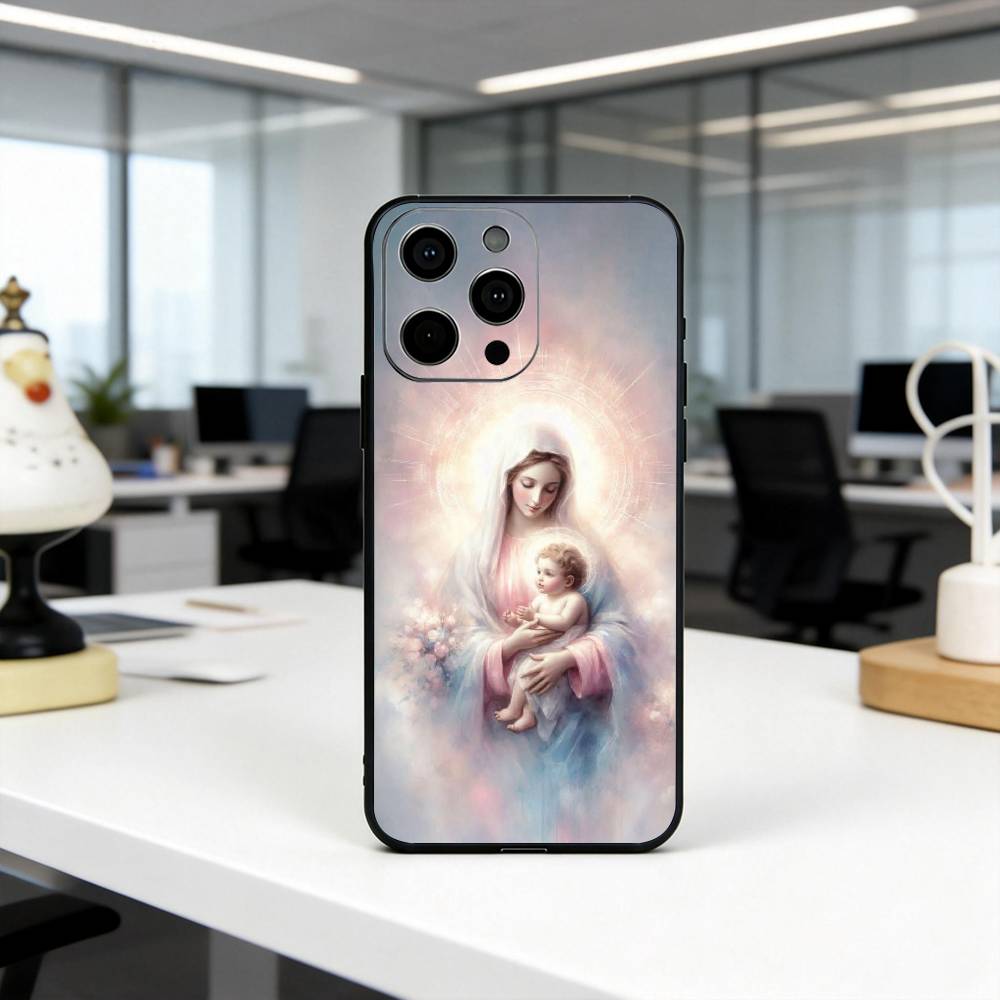 Kind B-Blessed V-Virgin M-Mary Phone Case Silicone Soft For IPhone 17 16 15 14 13 12 11 X XR Plus Pro Max Plus