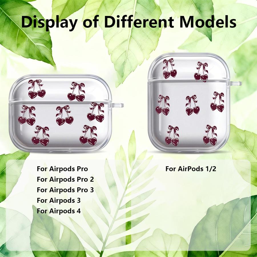 Fruit Cherry Case For Airpods 4 Pro 2 Pro3 3 1 Pro2 Clear Earphone Cases Cover