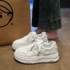Thick Baseplate Shoes Women's Autumn 2025 New Casual Versatile Lightweight Sports Muffin Bottom Internet Celebrity Breathable White Shoes