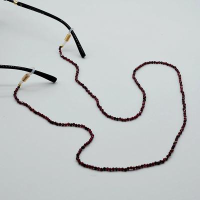 Handgefertigte Granat-Brillenkette Naturkristall Sonnenbrillen-Zubehör Damenprodukte Kreative Brillenkette