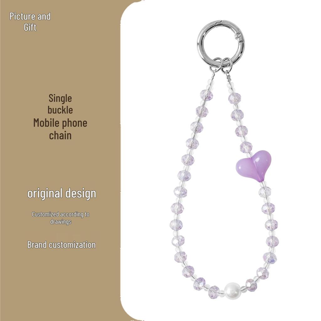 Creative Heart Beaded Cell Phone Lanyard - Handmade Mixed Style Wrist Chain