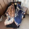 Spring and Autumn new Korean version striped fashion foreign style square scarf women's silk scarf dual-purpose imitation silk shawl scarf headband