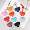 Korean Style Women's Classic Heart Bag Charm: Leather & PU Ornament Hand Rope Pendant