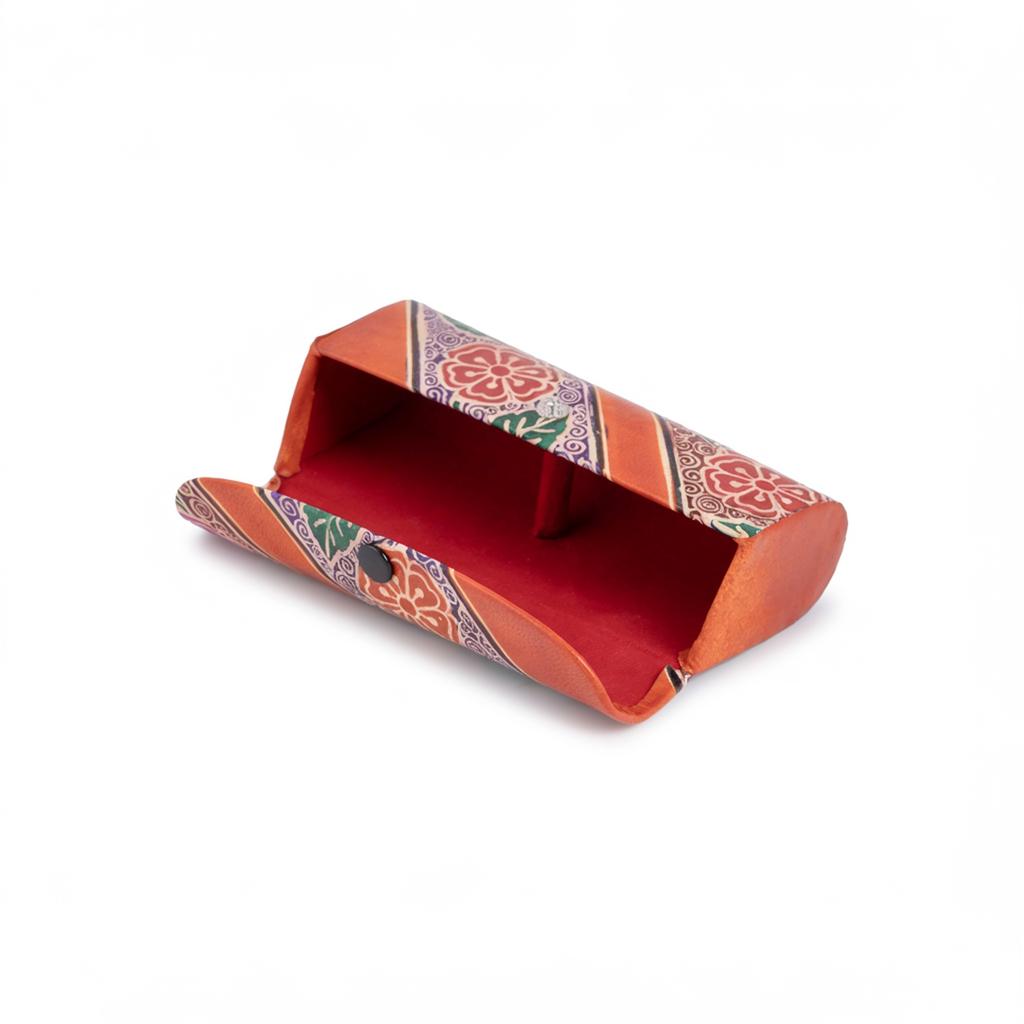 Handcrafted Leather Embossed Sunglasses Cover