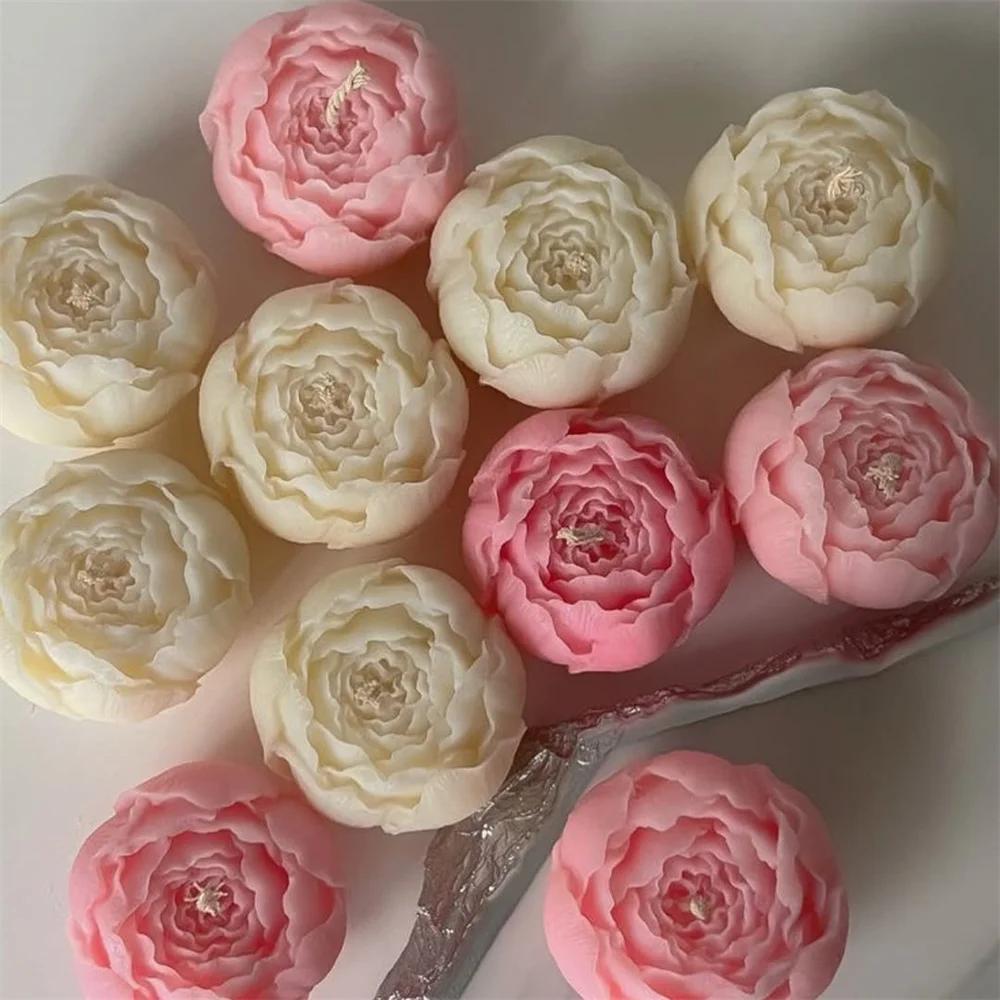 Silicone Mold Set for Candle Making,Resin Crafts,and Home Decor DIY Craft Molds with Rose and Peach Designs-Suitable for Soap an