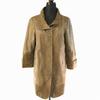Italian Lamb Leather/Genuine Leather Coat/Outerwear/Women's M/Brown/Hidden Snap Buttons/Dot Lining