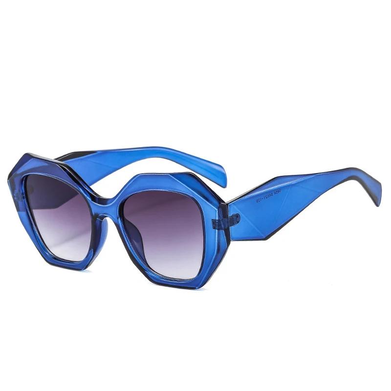 Retro Oversized Irregular Polygon Women Sunglasses Fashion Jelly Color Eyewear Shades Uv400 Men Gradient Sun Glasses