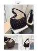 Korean-Style Strawberry Print Corduroy Handbag - 2025 Autumn Collection
