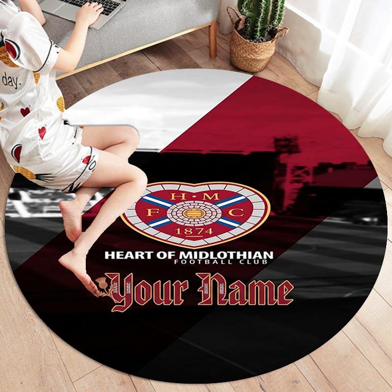 Heart Hmfc Custom Name Round Area Rug Carpet Rug For Living Room Bedroom Sofa Playroom Decor Nonslip Floor Mat