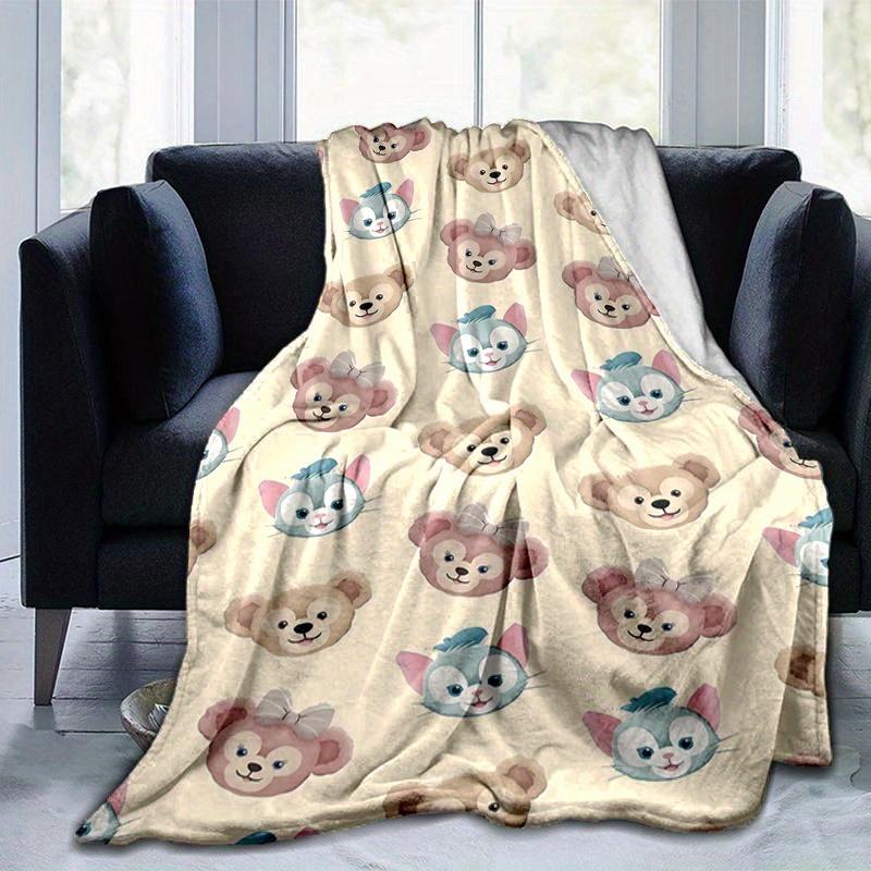 1pc, Duffy and Friends (6) Home Decor Flannel Blanket Perfect Gift for Bedroom, Living Room, Travel, Camping, Car