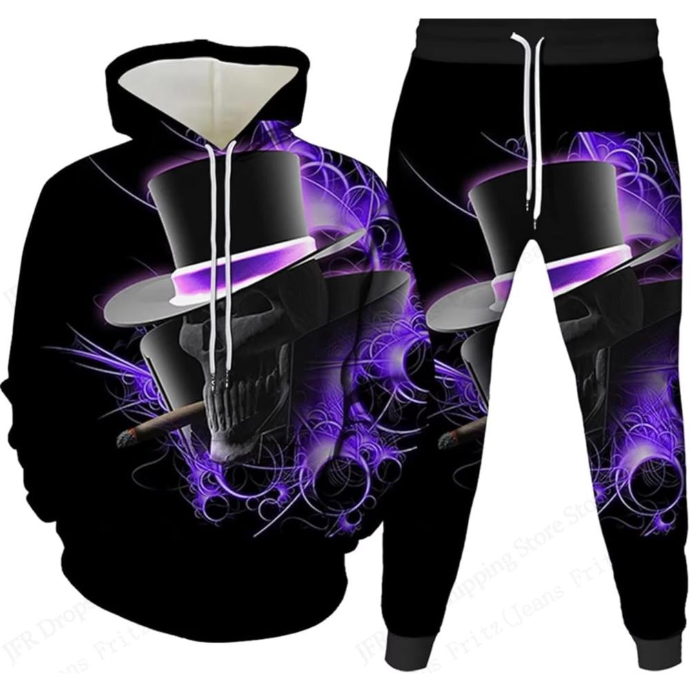 Prosty męski dres z bluzą z kapturem Stylowy Prosty Sportowy Strój Męski