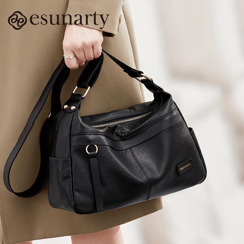 ESUNARTY 2026 New Women s Soft Leather Crossbody Bag