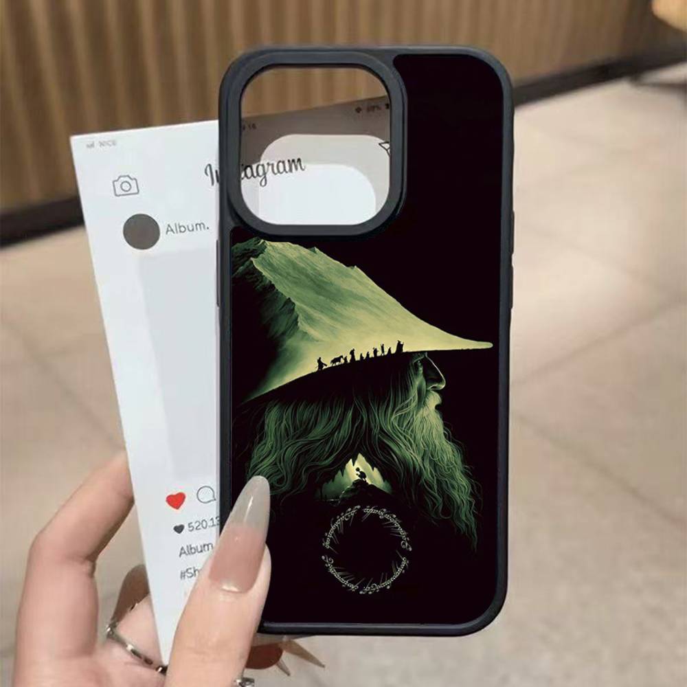The Lord of the R-Rings Map Black Silicone Hard Plastic Phone Case For Iphone 17 Air 16 15 14 13 12 11 Pro Max PC+TPU Case