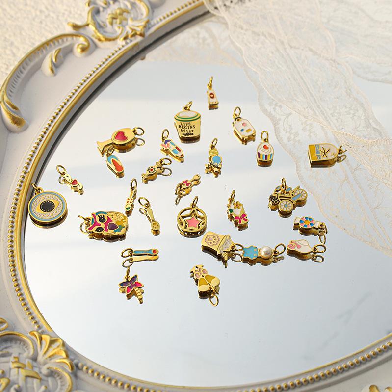 Diy Accessories Pendant Earrings Pendant Cartoon Rabbit Strawberry Cherry Milk Carton Necklace