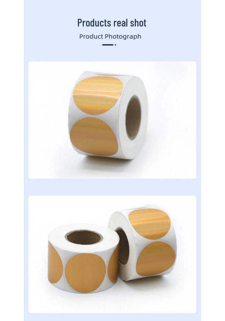Gold Thermal Adhesive Round Sticker Paper for Lunch Box & Food Retention Labels