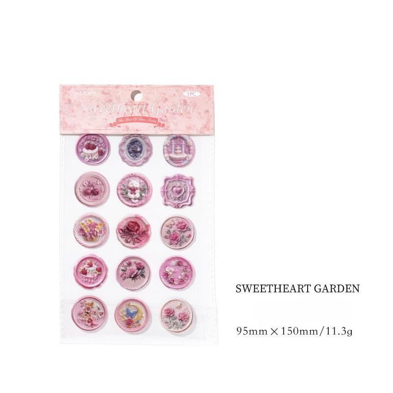 18pcs/20pcs Bag Wax Seals Stamp Sticker for Kid Vintage European Style Candy Color Sticker for Children DIY Decroative Scrapbook