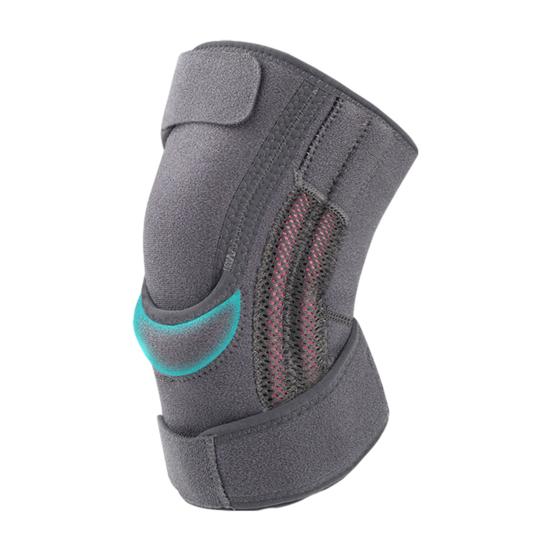 Sports Knee Brace with Side Stabilizer Patella Gel Pads Pain Relief Knee Compression темно-серого