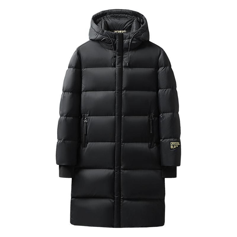 Down Jacket Men's 2023 Winter New Black and Gold Men's and Women's Hooded Short Bread Jacket Warm White Duck Down Jacket Trend