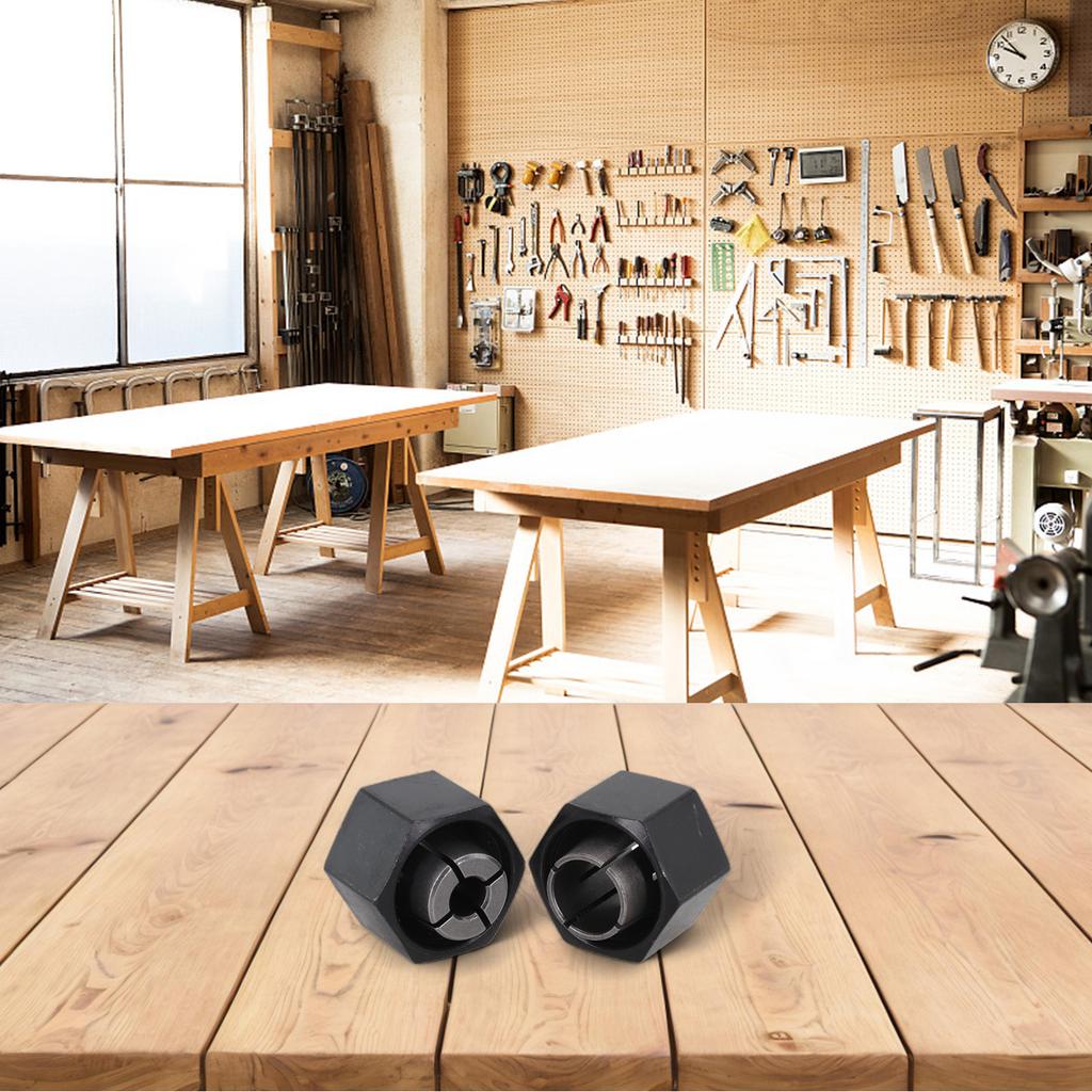For Home Improvement 6.35mm Router Collet Router Collet Set Black Color 2 Specifications For 2610906284 For 2610906287