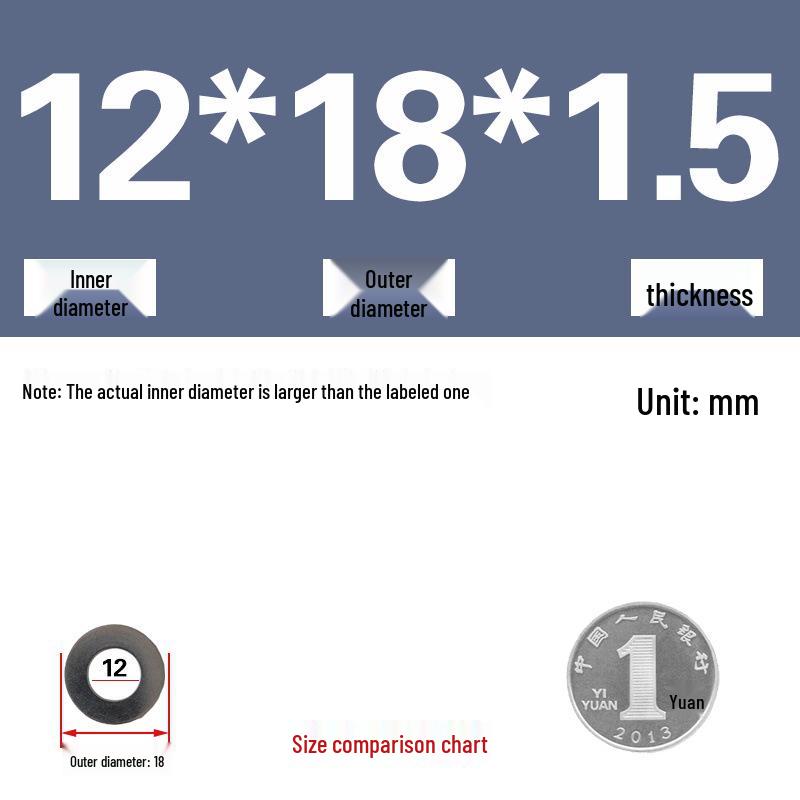 Galvanized Metal Flat Washer - Thin, Thickened, Enlarged Edge, Round, Sizes M3 to M10
