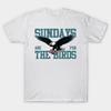 Men Black Print T-shirt Philadelphia Eagles Shirts Sunday For The Birds M5133 No-Cut Transfer Paper Print Cotton Tshirt