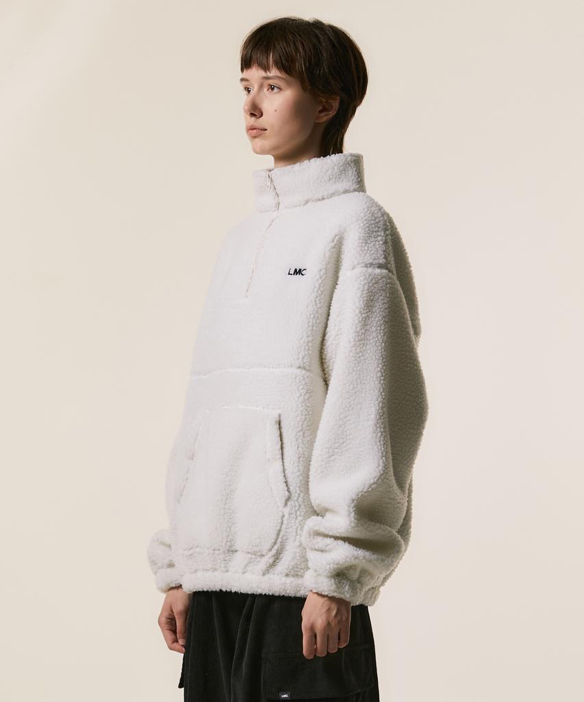 Lmc Og Boa Fleece Quarter Zip Pullover Ivory