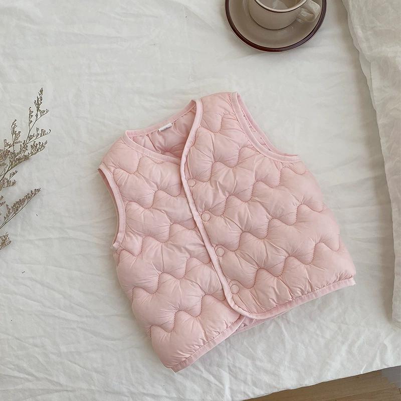 New Children Warm Cotton Vest Fashion Solid Boys Girls Baby Toddler Autumn Winter Waistcoats Casual Versatile Kids Clothing Tops