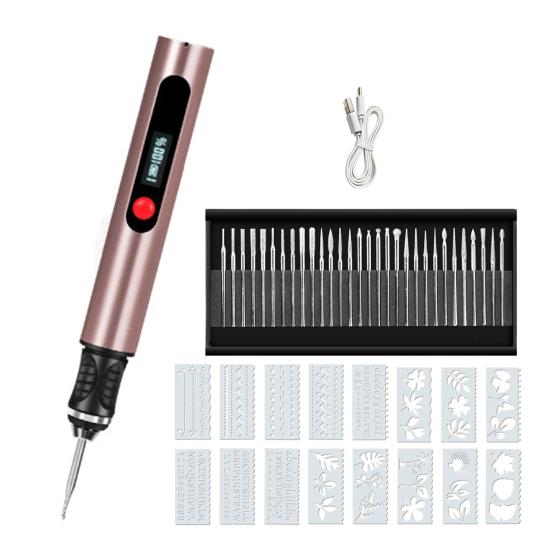 

1 Set Nail Sander Rechargeable Fast Type-C Charging Battery Portable Electric Engraver розовый