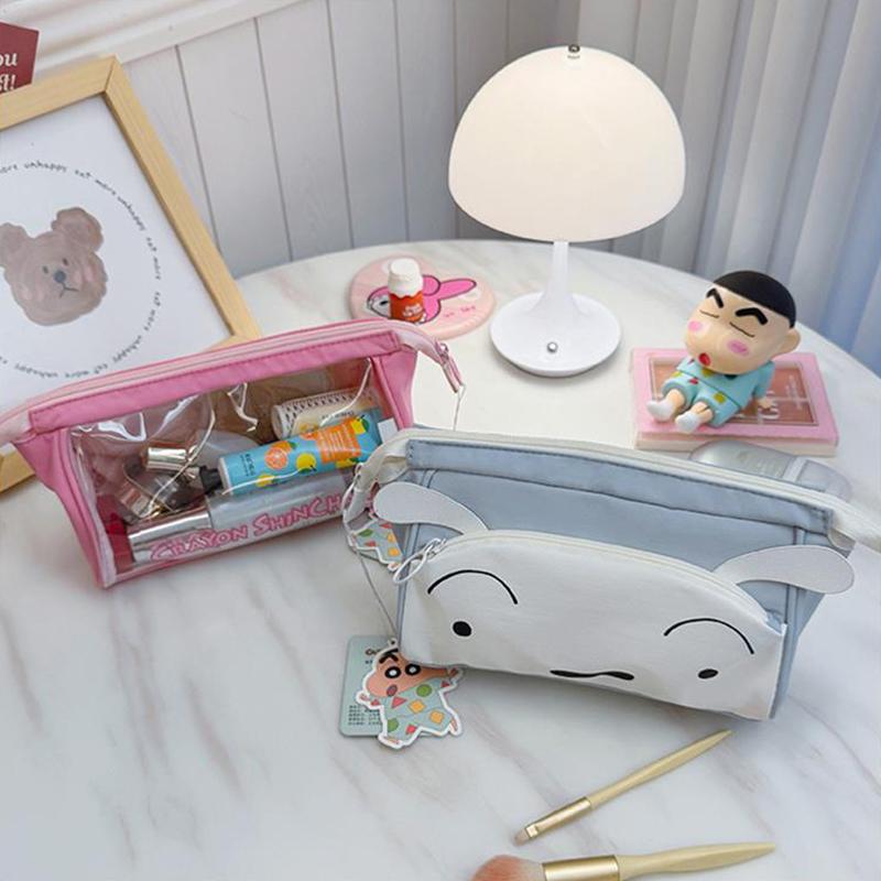 Anime Cartoon Cute Crayon Shin-Chan'S Transparent Cosmetic Bag Girls Large Capacity Portable Travel Toiletries Storage Bag Gifts