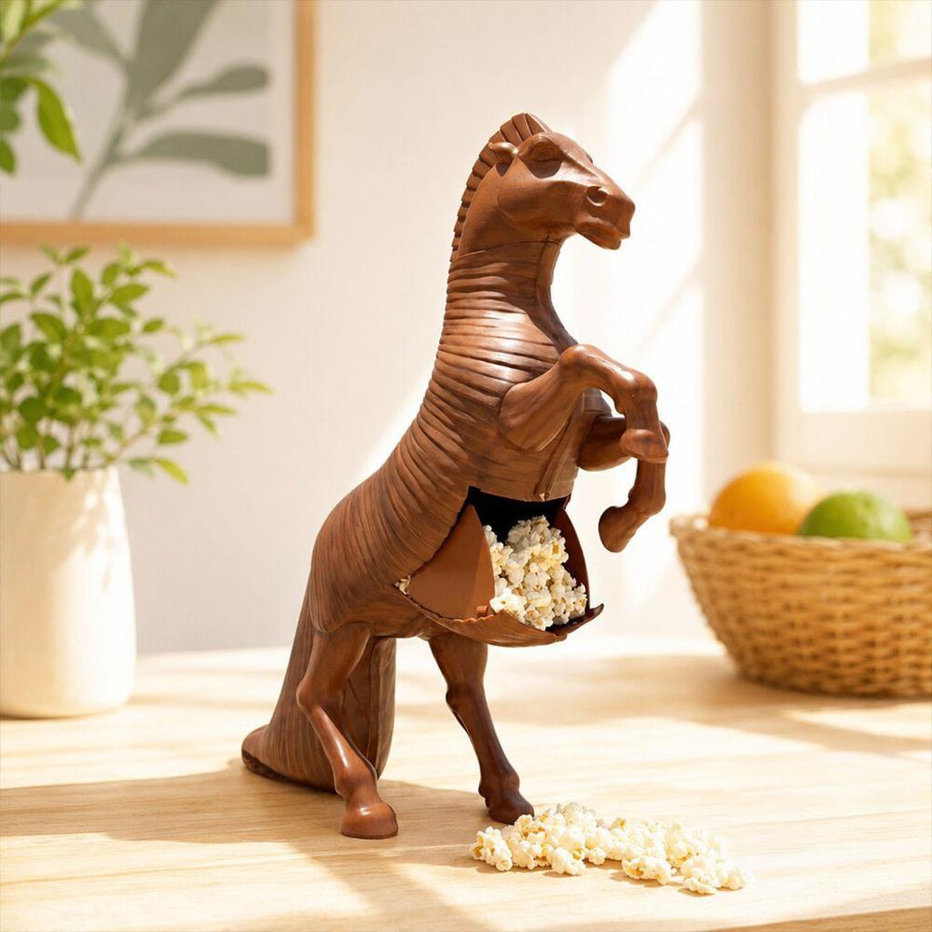 3D Printed Horse Sculpture Standing on Hind Legs Detailed Textured Surface Decorative Figurine for Home Office Display