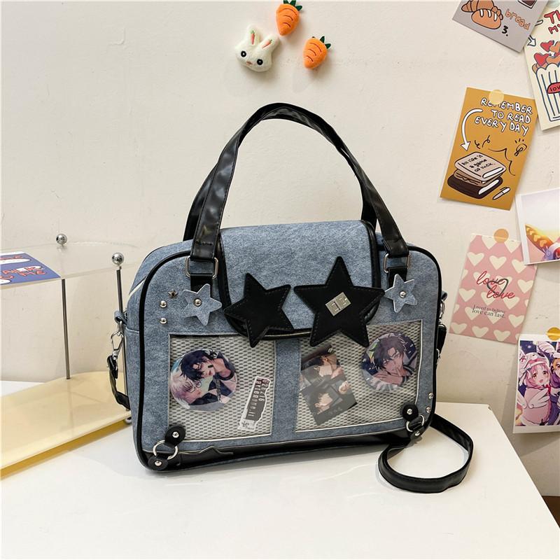 Y2K Star Itabag Lolita Transparent Pocket Crossbody Bag Women DIY Display Shoulder Handbag