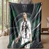 Cristiano Ronaldo Printed Flannel Blanket Skin Friendly Warm Decorative Throw for Indoor Couch Bed Daily Use