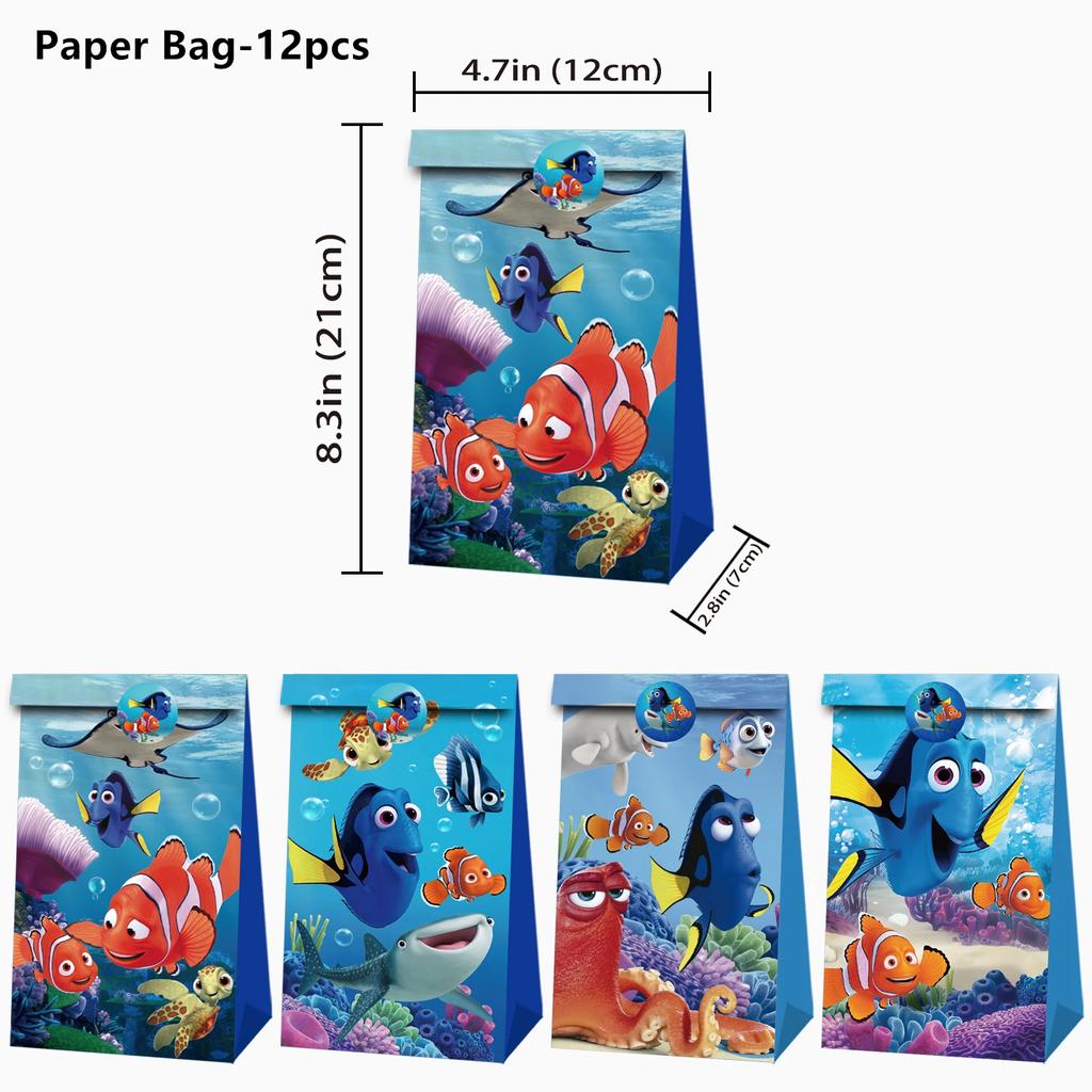 Finding Nemo Latex Balloons Clownfish Ocean Sea Clown Fish Foil Ballons Happy Birthday Banner Cake Topper Party Decor Toy