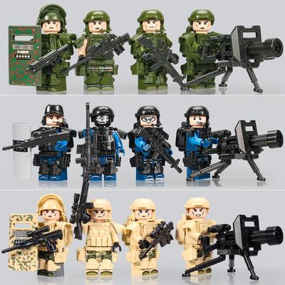 Mattoncini Minifigure Militari Minifigure Forze Speciali di Polizia Giocattoli da Assemblare Modello per Compleanno Bambino di Anni