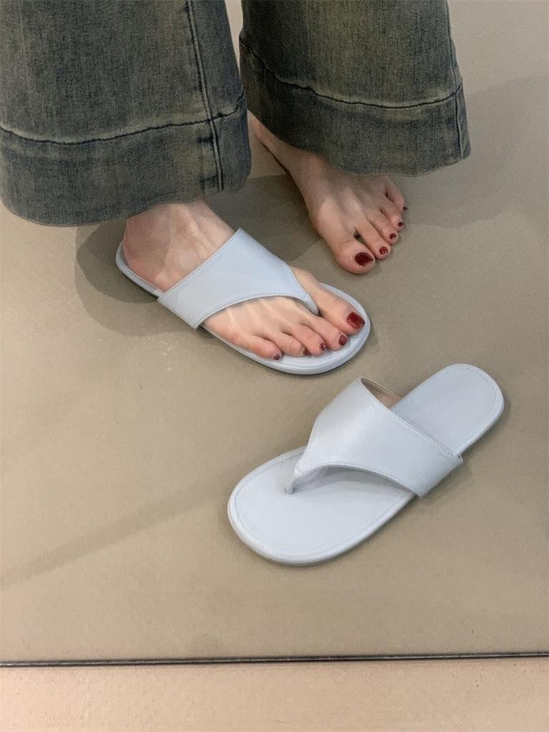 Niche Design Half Slippers Women's Shoes Fashion Toe Flat Bottom Holiday Drag