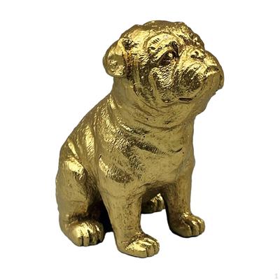 Dog Statue Cute Small Crafts Decorative Gift Realistic Animal Figurine Resin Sculpture for Living