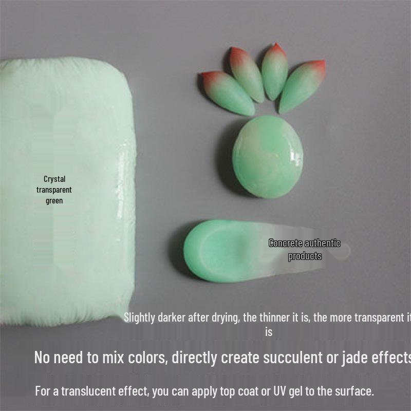 Figurative Crystal Resin Cold Porcelain Clay: Semi-transparent, No-bake, 0.5g Polymer Succulent Clay Material.