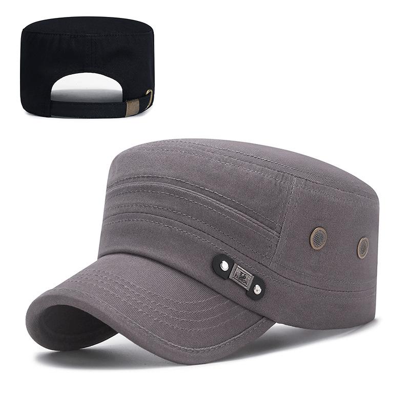 Men's Breathable Eye FS Label Flat Top Hat Outdoor Casual Mature Middle-aged Sunshade Hat
