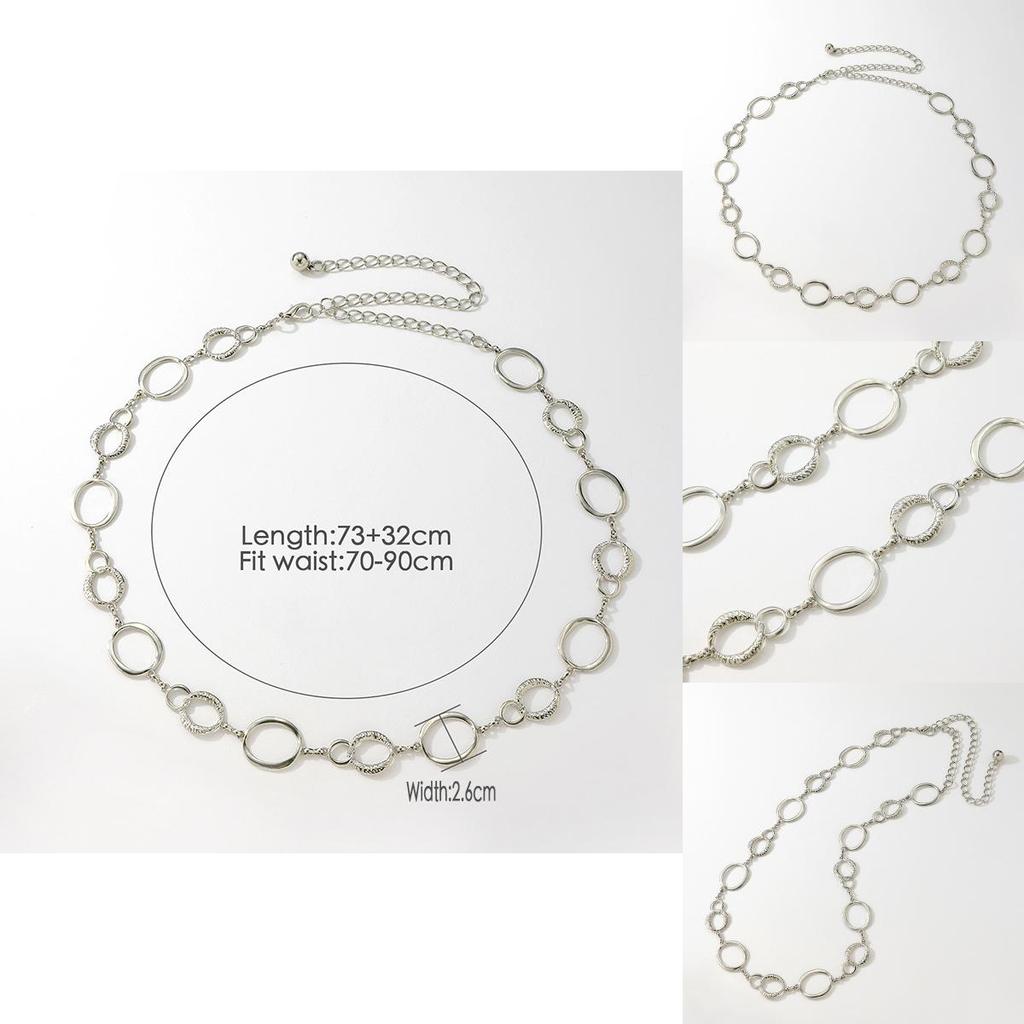 Geometric Alloy Waist Chain For Women With Adjustable Lobster Clasp Summer Accessory