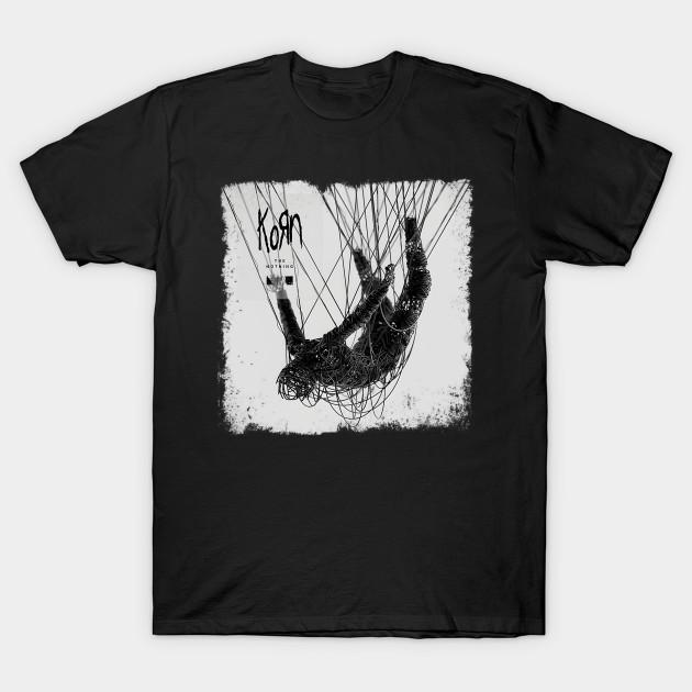 

Men Black Print T-shirt Korn - The Nothing Album No-Cut Transfer Paper Print Cotton Tshirt L чорний