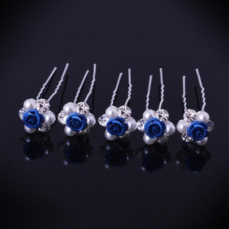 10 sztuk kryształ perłowy kwiat ślubny dla nowożeńców spinki do włosów spinki do włosów Party Dance biżuteria akcesoria