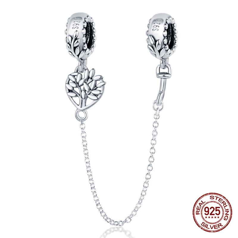 Chaîne de sécurité Argent Sterling 925 Nouveau 100% Argent Sterling 925 Floral Chaîne de sécurité avec fermeture éclair pour femmes originales