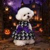 Breathable Pet Dress Halloween Dress, Pumpkin Ghost Bat Print Sleeveless Dog Costume for Small Medium Dogs, Cute Outfit Festival Holiday Party