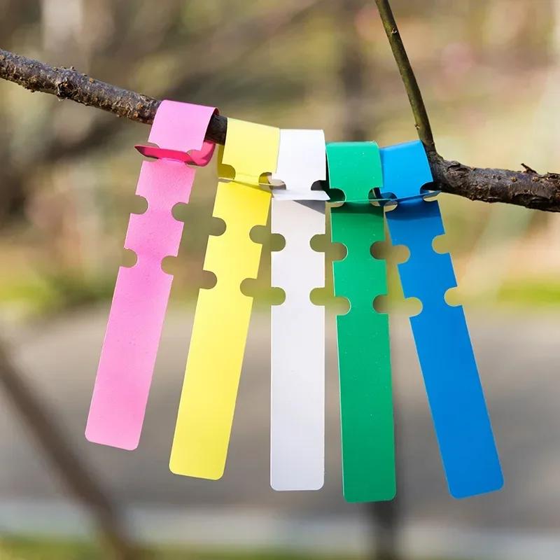 100PC Plastic Tree Tags-Adjustable Waterproof Wrap Around Hanging Labels,Reusable Plant Tags with Writing Surface,Durable Garden