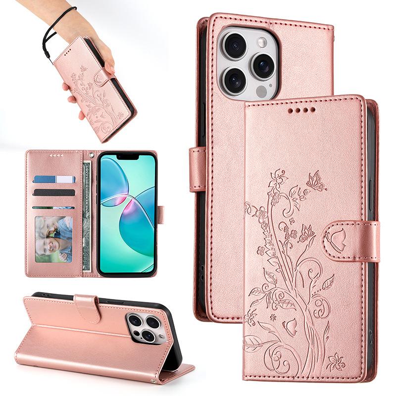 Klapphülle für Samsung S25FE Handy Ledertasche Geprägte Schmetterling Schutzhülle SAMSUNGS24Ultra
