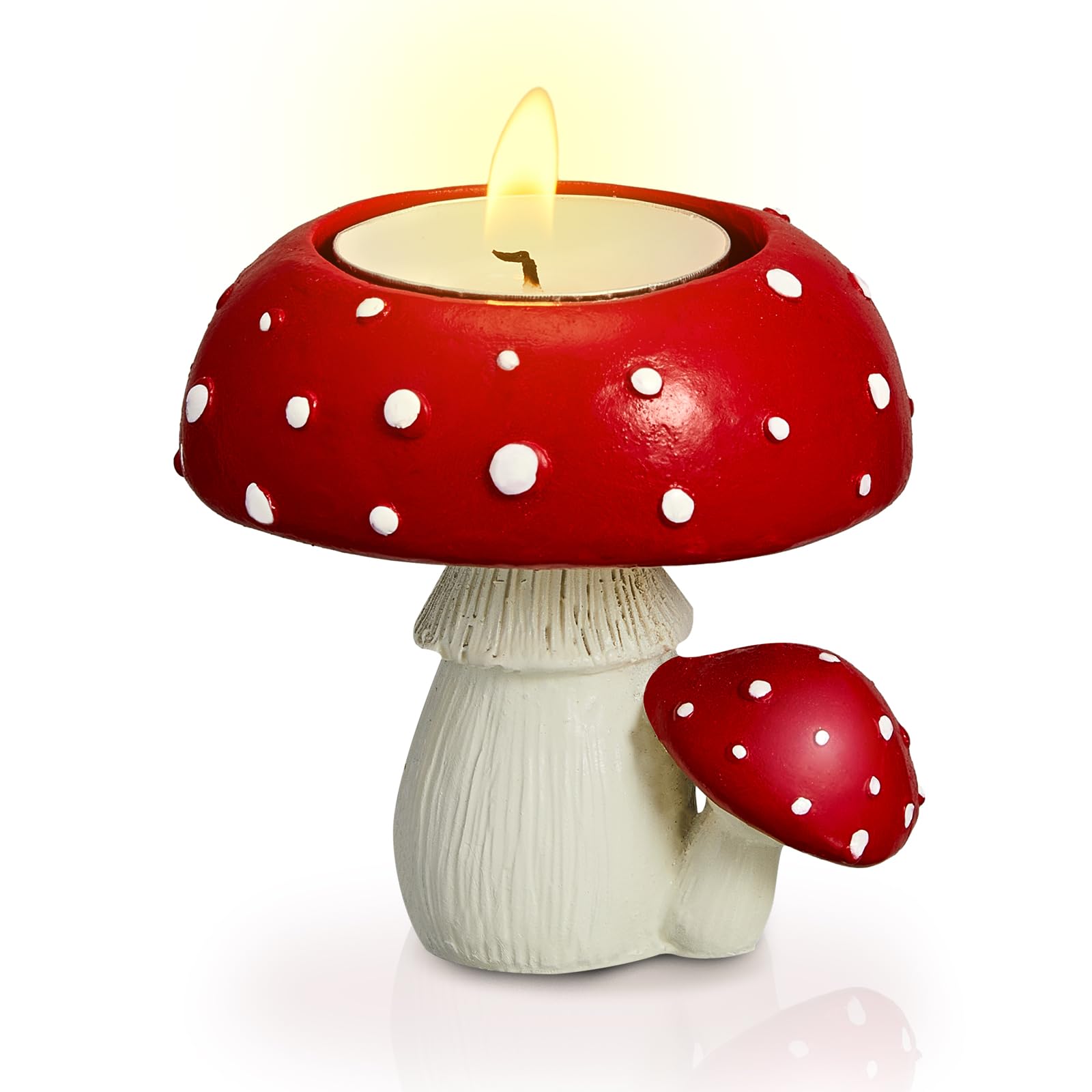 

Cozy Mushroom Tealight Holders, Set of 1 Fairycore Farmhouse Decor for Table Centerpiece, Perfect Gift Idea