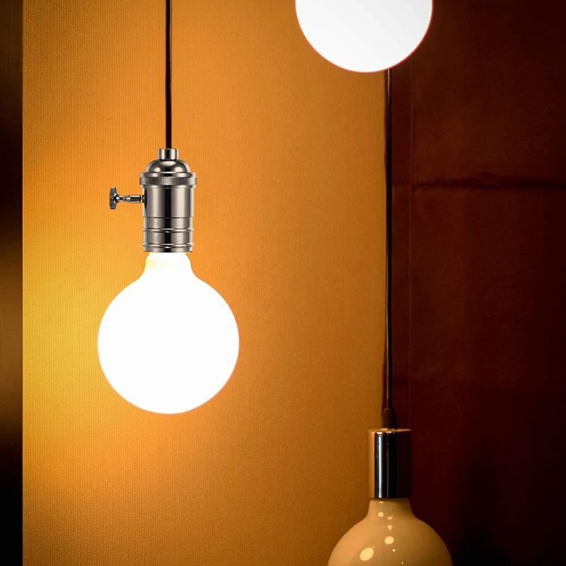 E27 Aluminum Alloy Diy Lamp Base With Switch Vintage Screw Socket Antique Lamp Holder Fixture