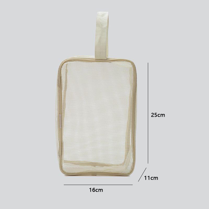 

Large Capacity Mesh Shower & Gym Bag - Portable, Drainable, and Versatile Cosmetic & Wash Bag