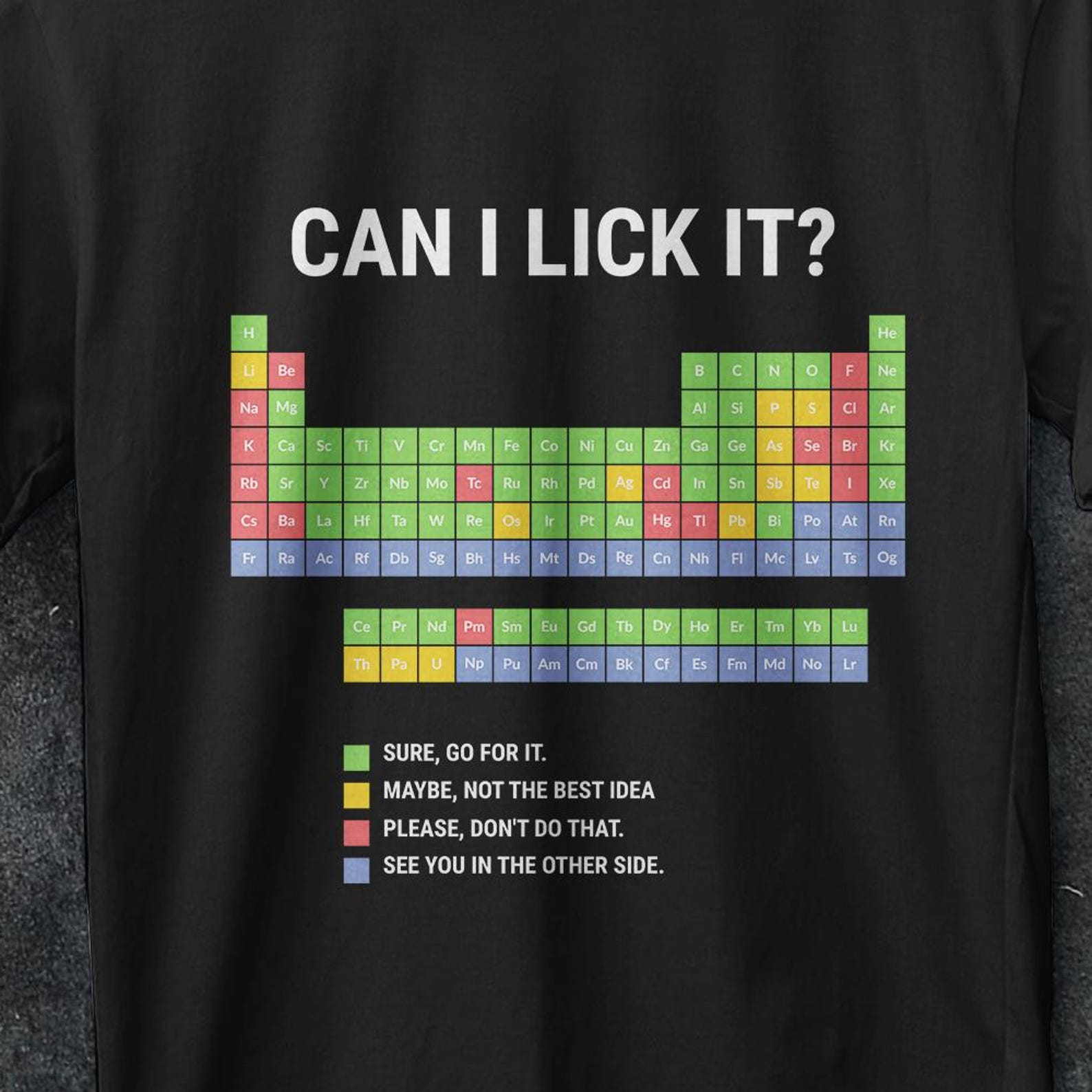 Can I Lick It, Can I Lick It Shirt, ironic shirt, Element Shirt, school shirt, Funny Chemistry Shirt, scientist funny shirt, Science Shirt M