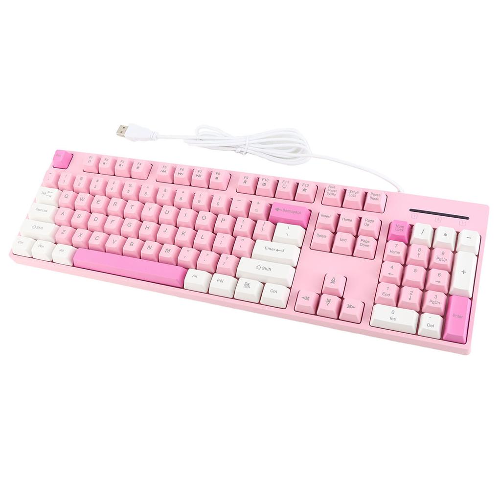 104 Keys Wired Keyboard 3 Colors Cute Gaming Keyboard USB Interface Business Keyboard for Win XP 7 8 10 11 for OS X